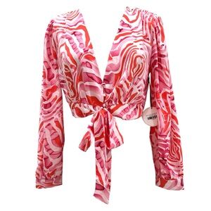 Milk and Honey Tie Up Wrap Crop Top Gypsy Boho Festival Size M/L